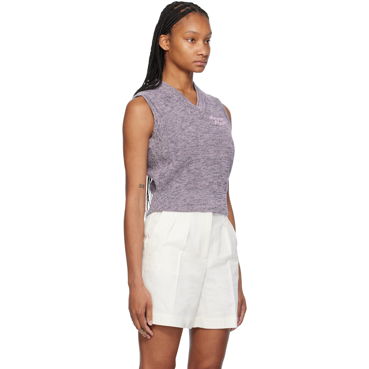  Maison Kitsuné Purple Handwriting Vest 