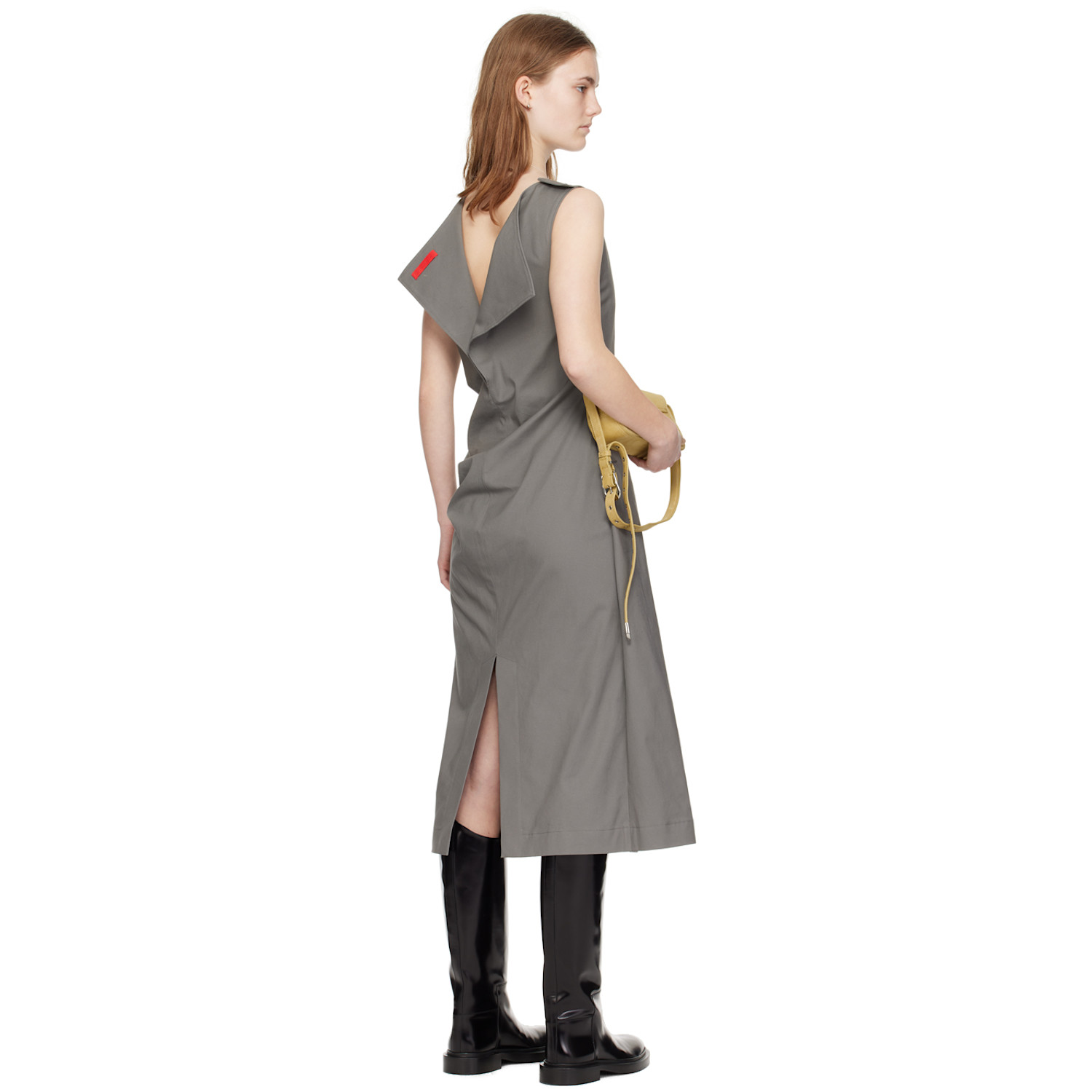  Commission Gray Double Crewneck Midi Dress 