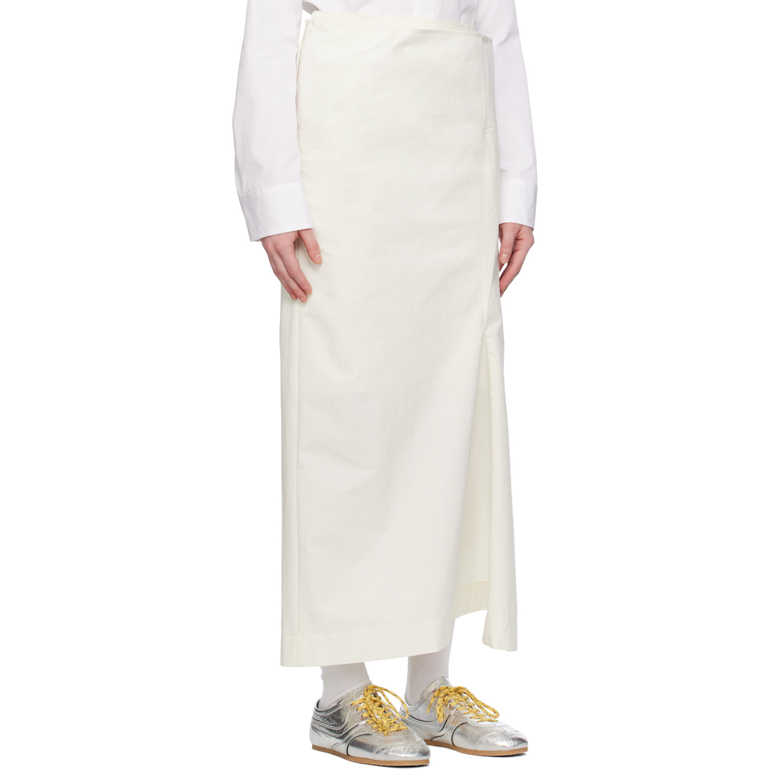  Commission White Paneled Midi Skirt 