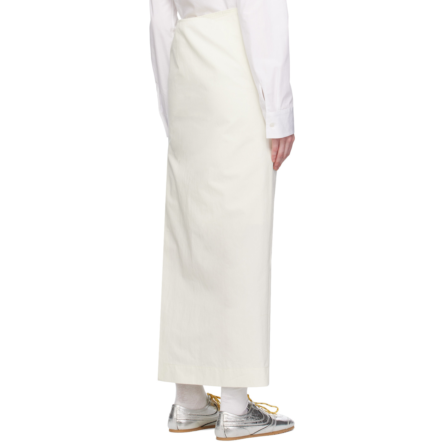  Commission White Paneled Midi Skirt 