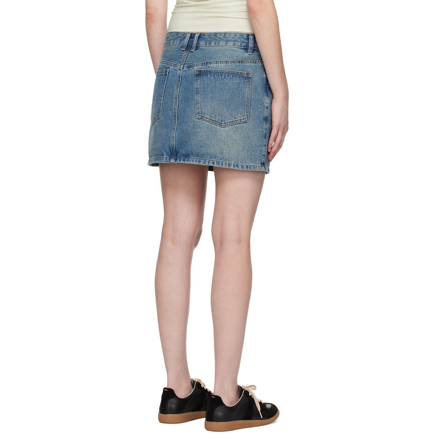  Wynn Hamlyn Indigo Washed Denim Miniskirt 