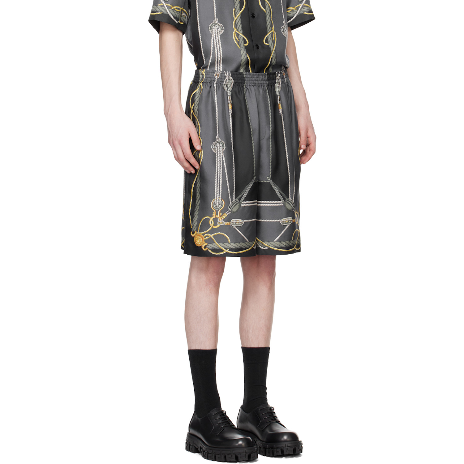  Versace Black Nautical Shorts 