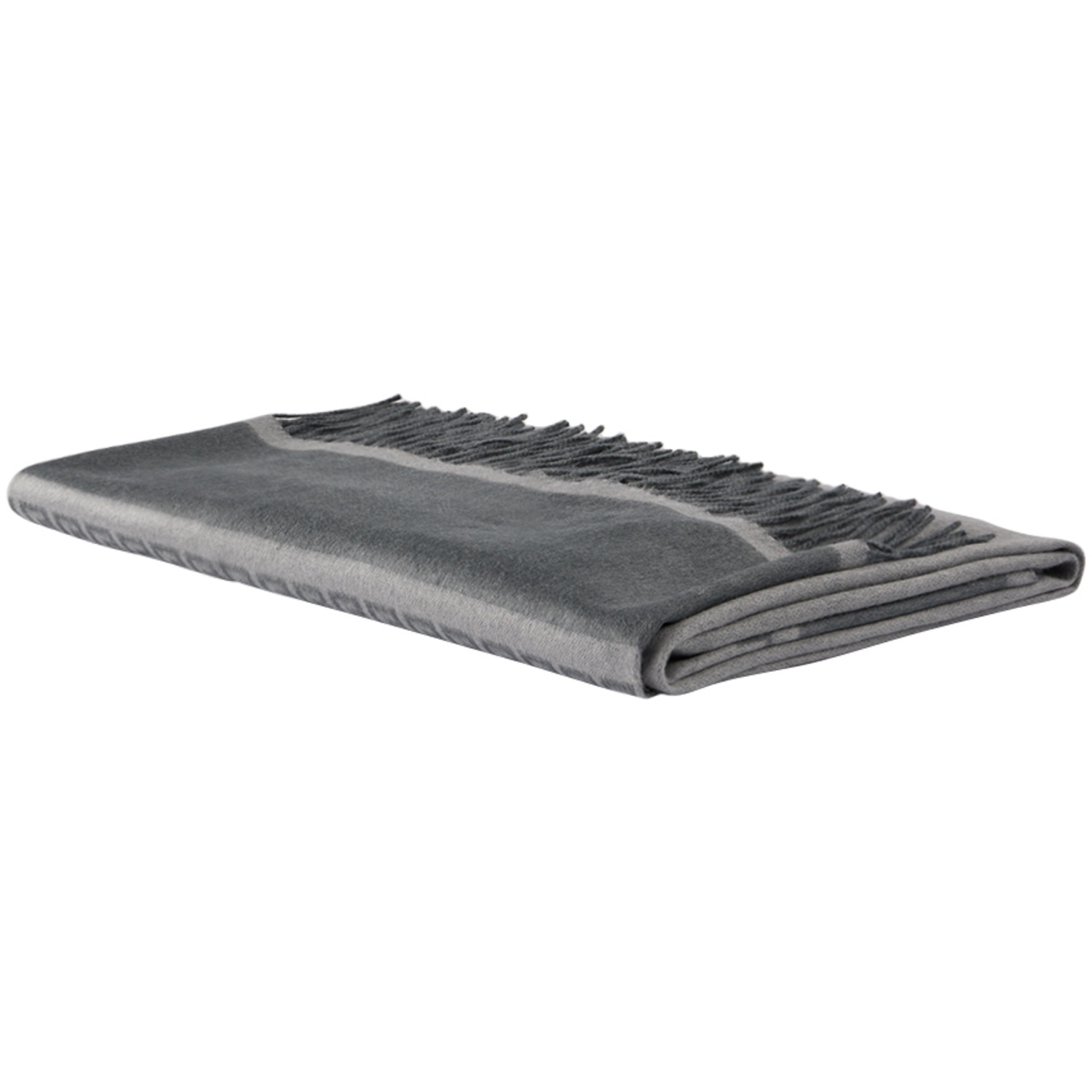 Versace Gray Icon Silk Cashmere-blend Fringed Blanket 