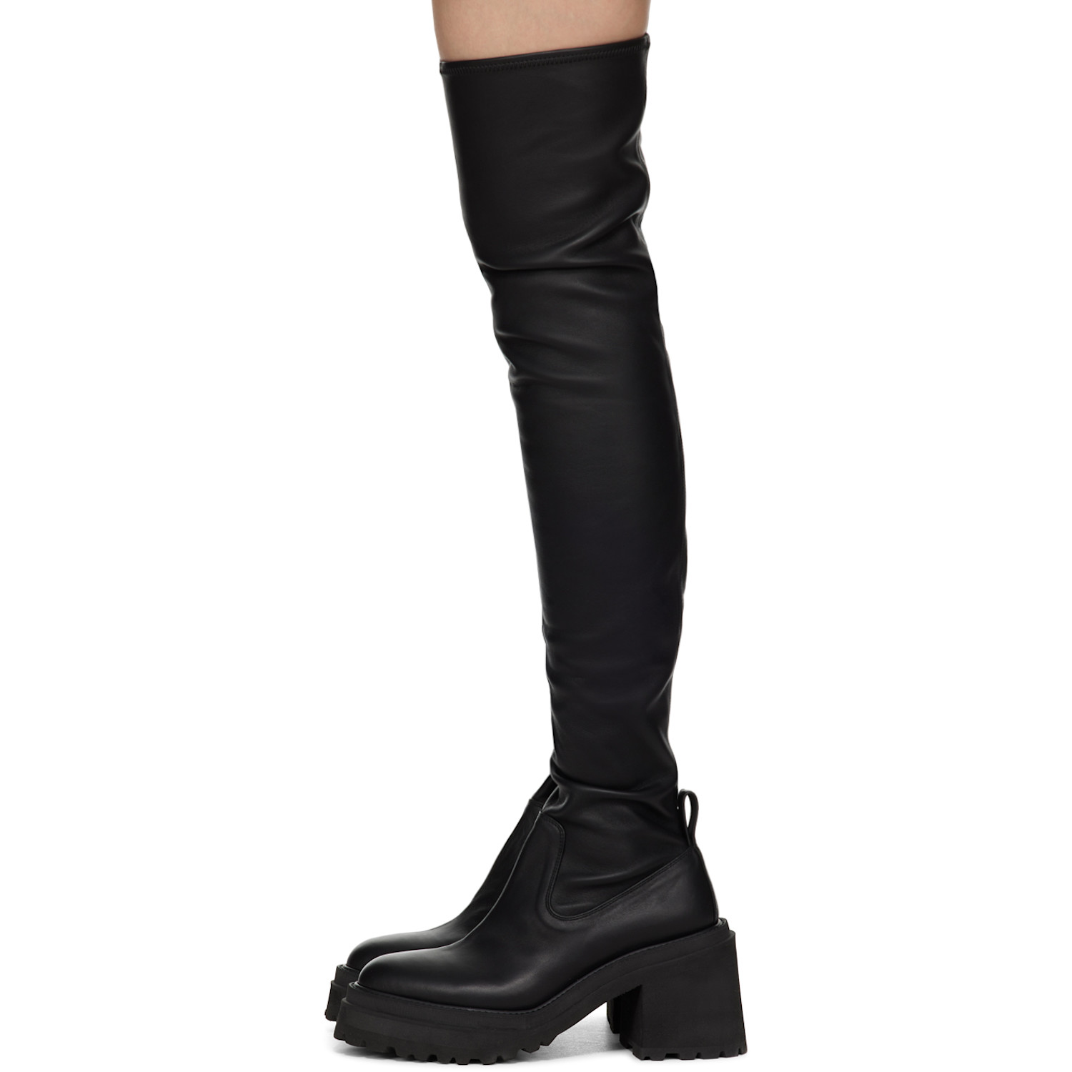  Undercover Black Leather Tall Boots 