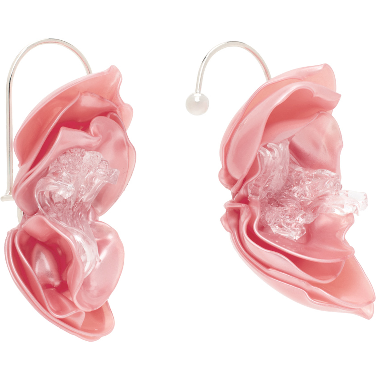  Tetier Bijoux Ssense Exclusive Pink Flower Ear Cuffs 