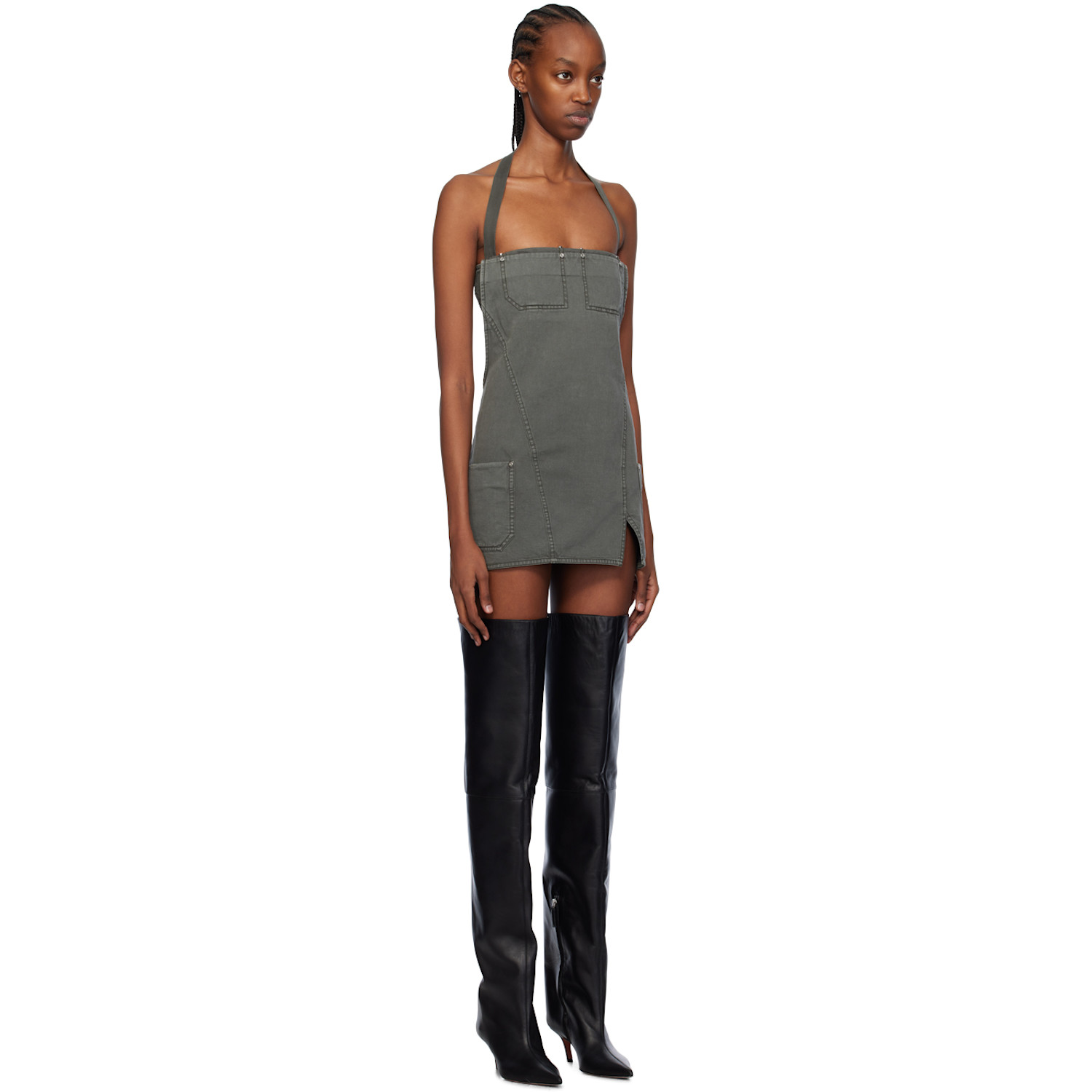  Dion Lee Gray Apron Minidress 