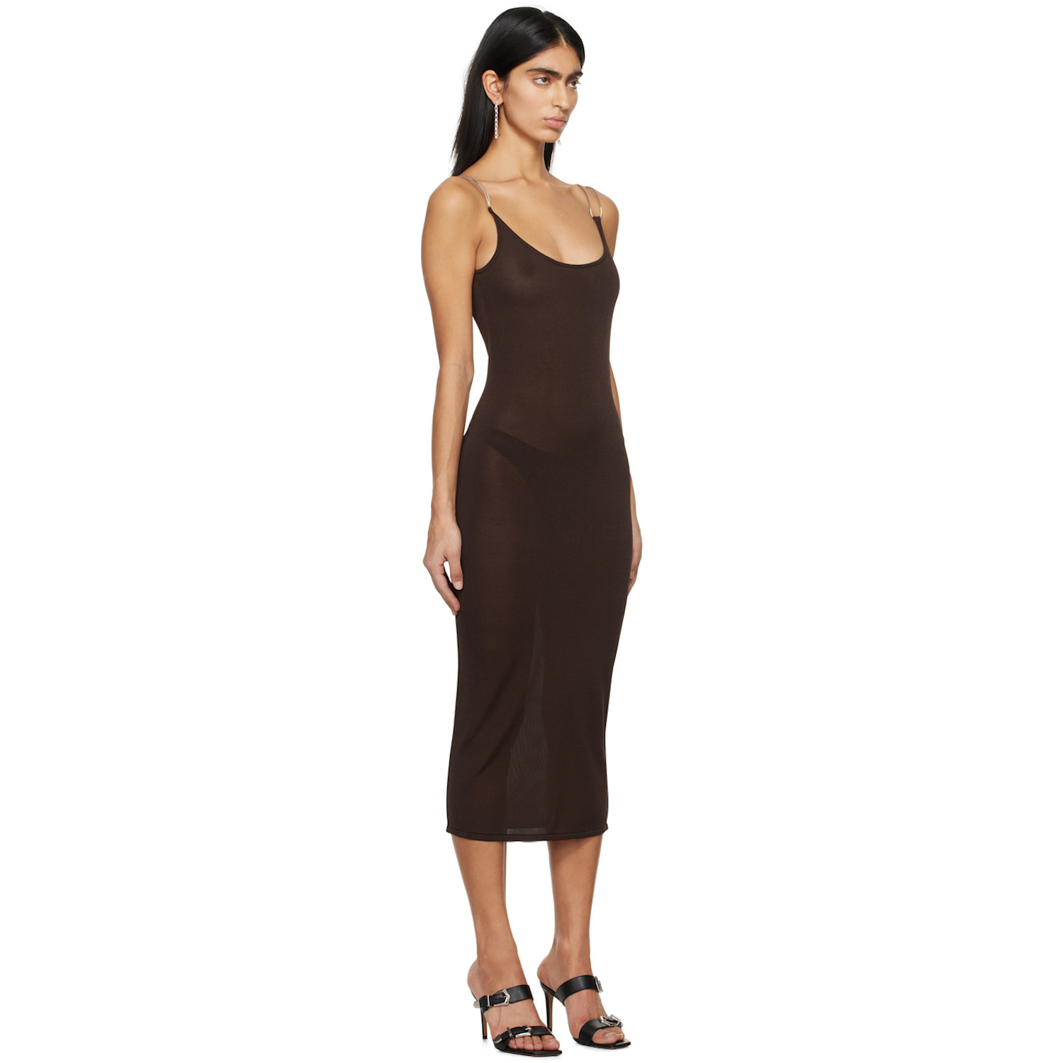  Dion Lee Brown Double Wire Midi Dress 
