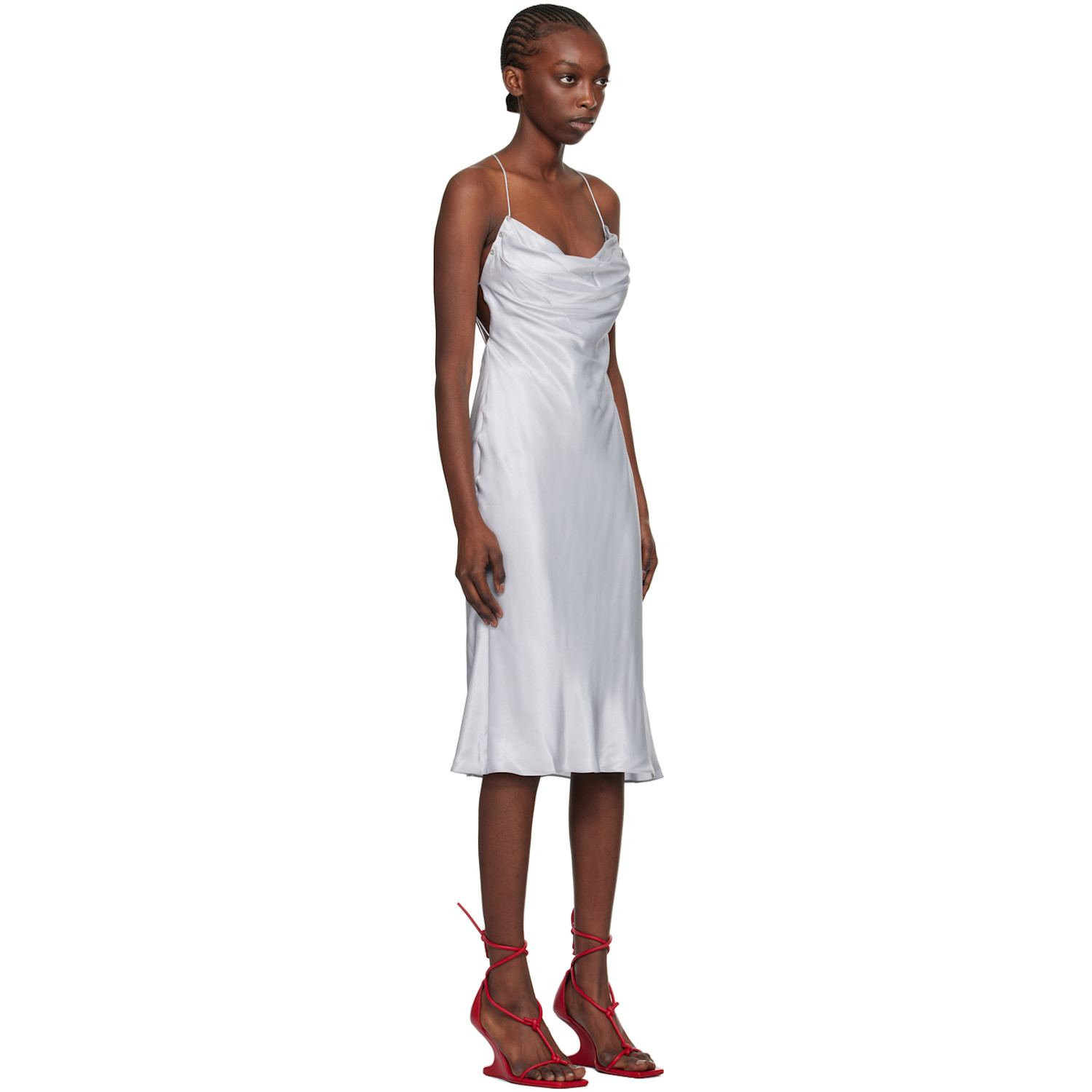 Dion Lee Blue Rivet Cowl Midi Dress 