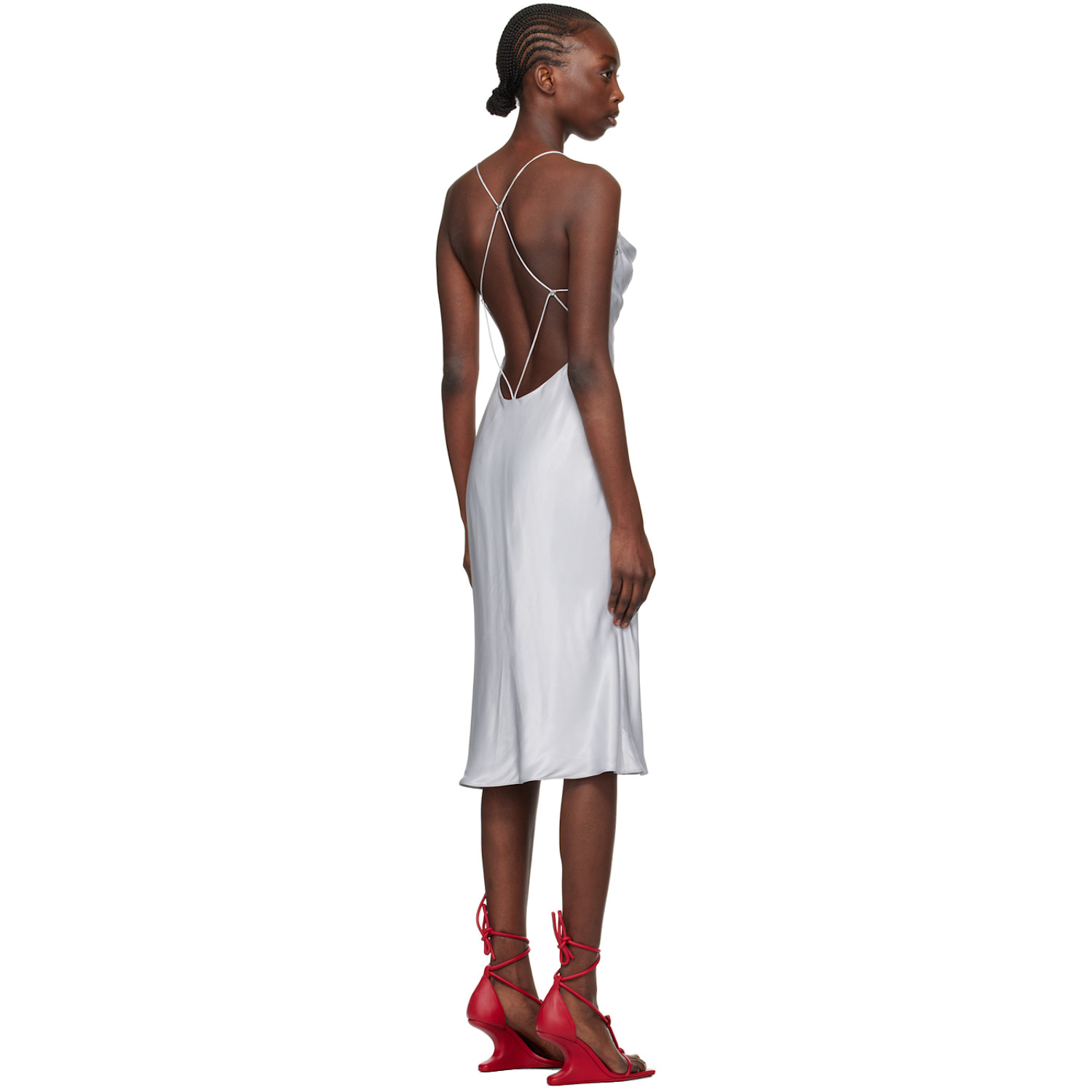  Dion Lee Blue Rivet Cowl Midi Dress 
