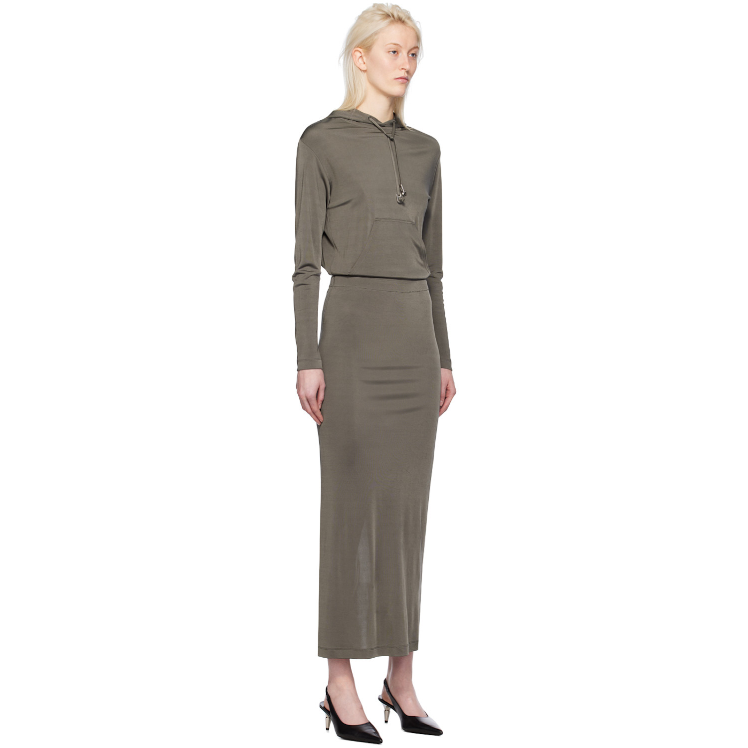  Dion Lee Khaki Gathered Maxi Dress 