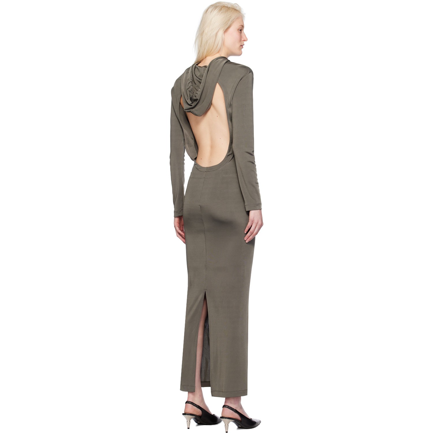  Dion Lee Khaki Gathered Maxi Dress 