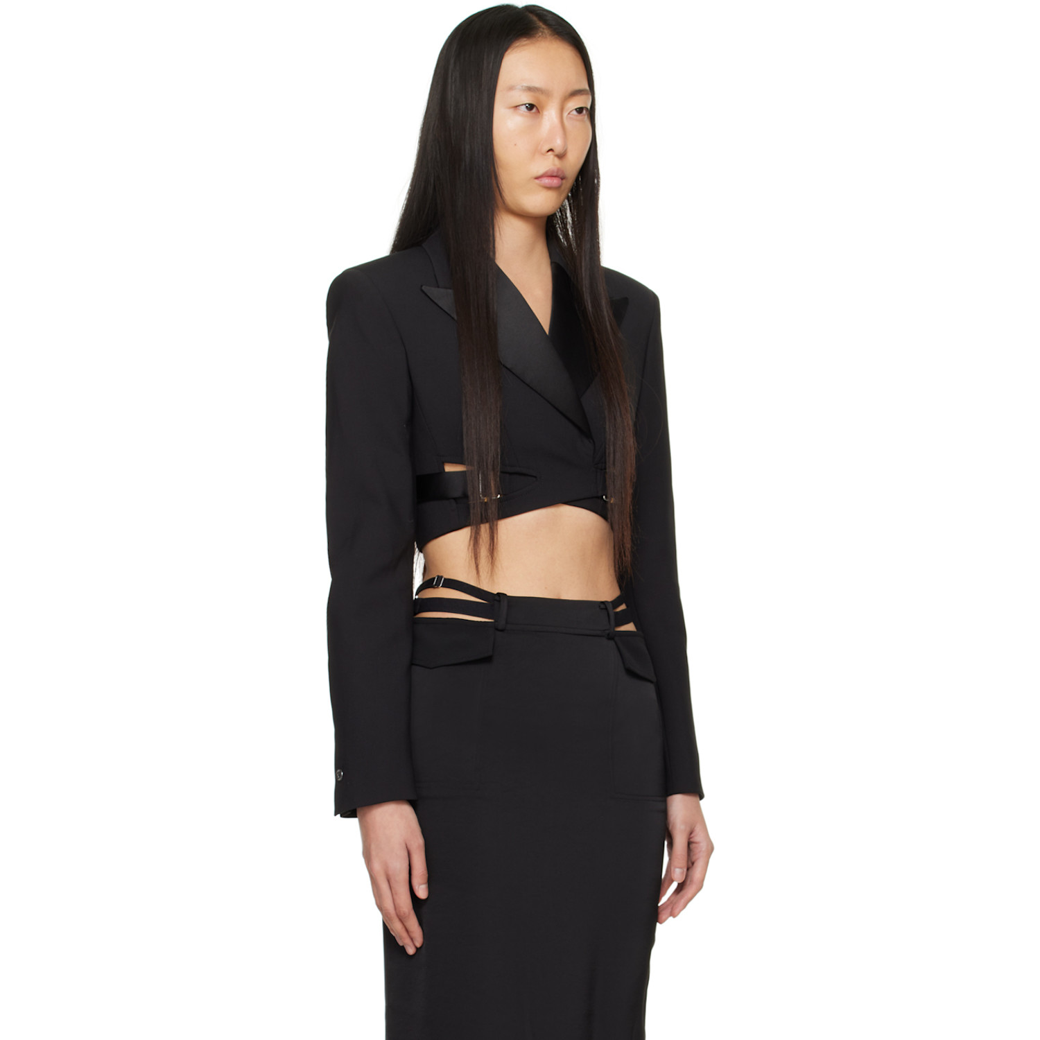  Dion Lee Black Interlock Tuxedo Blazer 