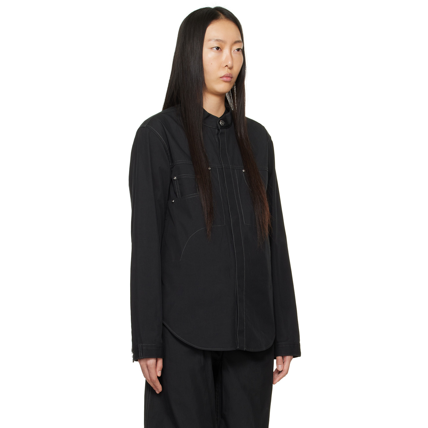  Dion Lee Black Rivet Denim Jacket 