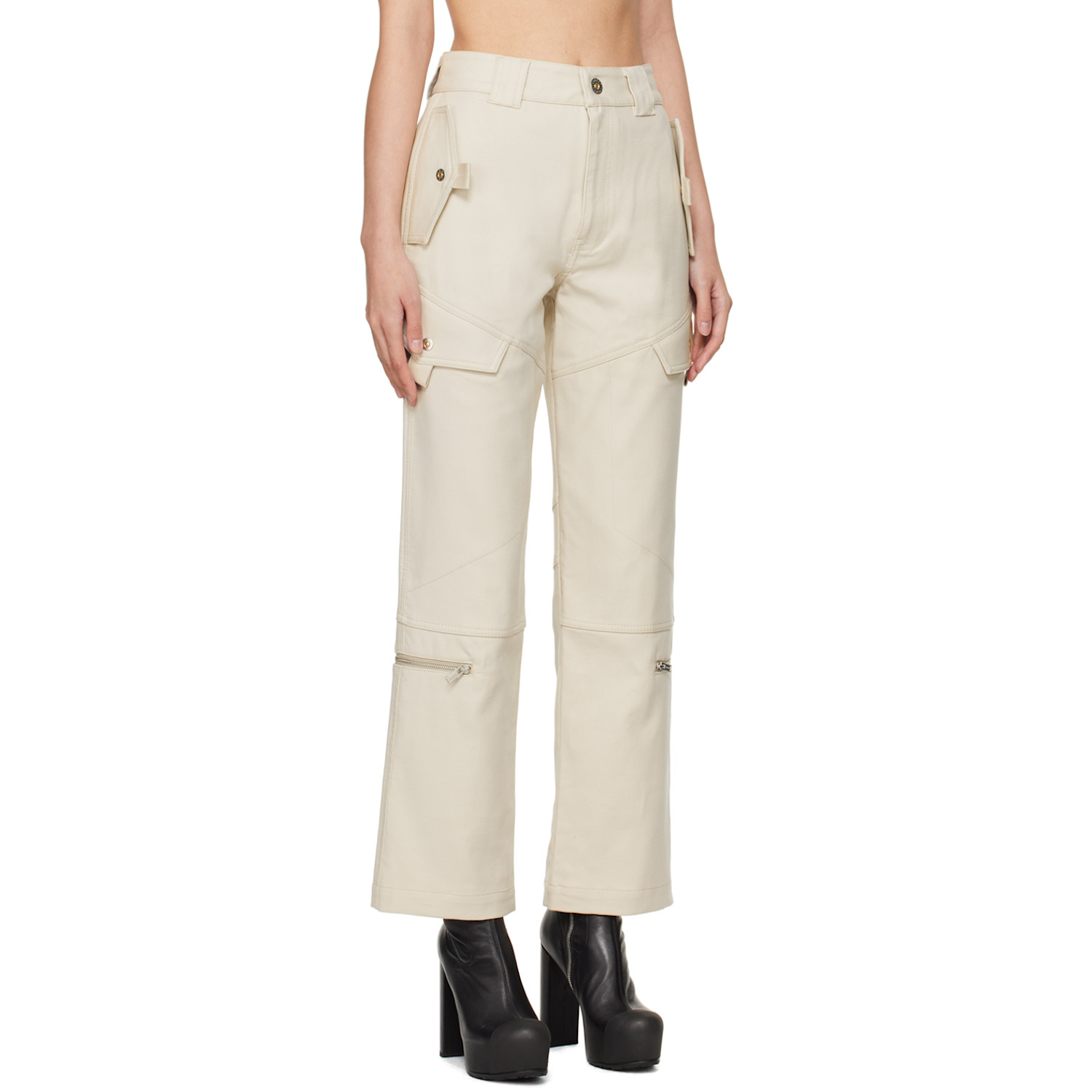 Dion Lee Beige Tactical Cargo Pants 
