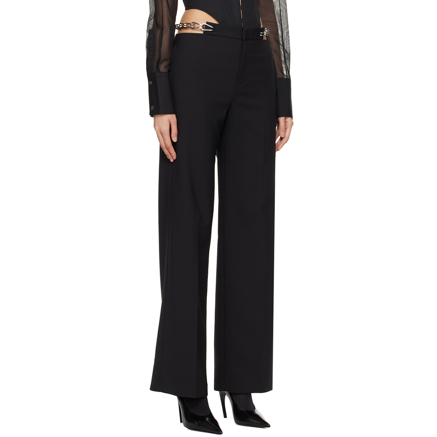  Dion Lee Black Chain Link Trousers 