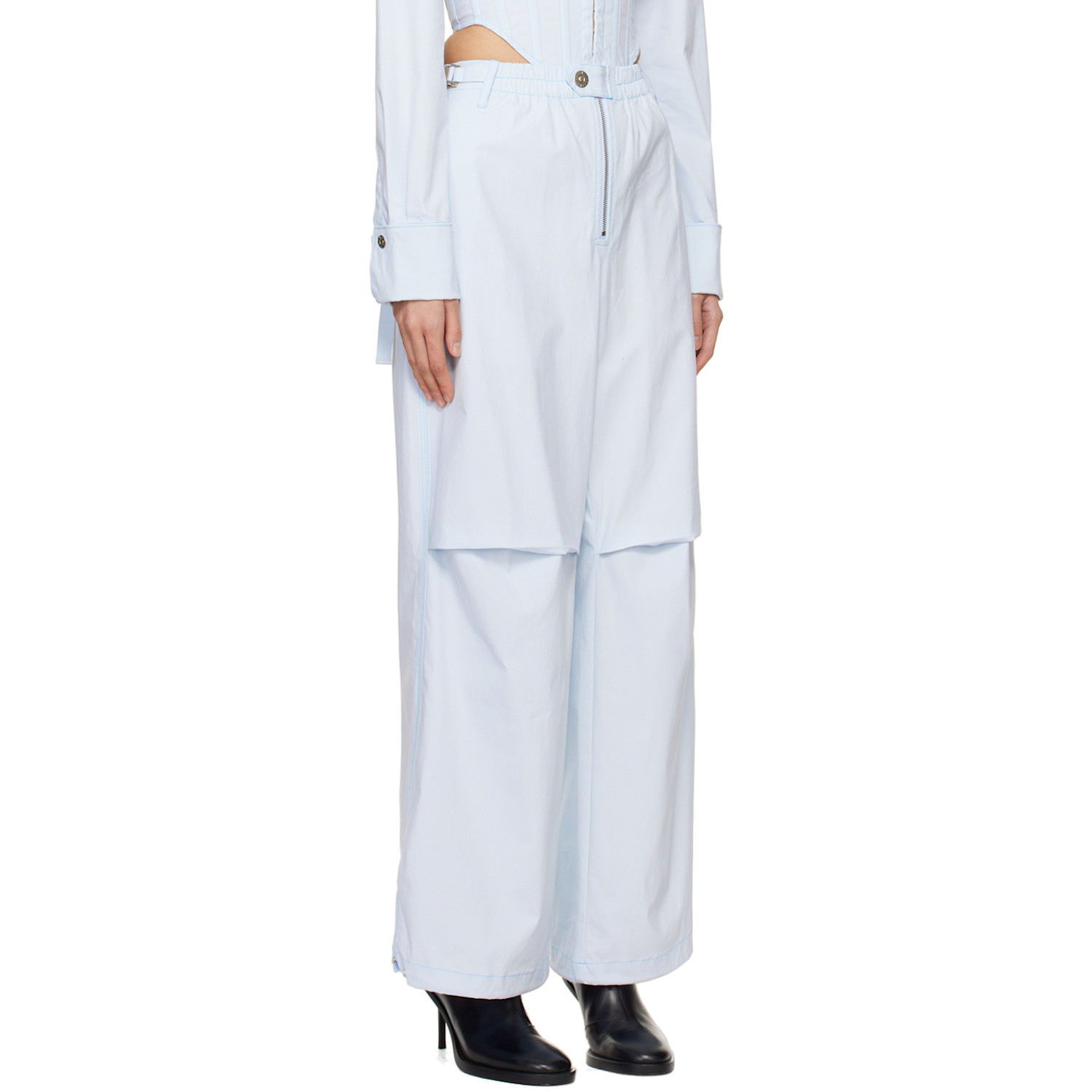  Dion Lee Blue Flight Trousers 