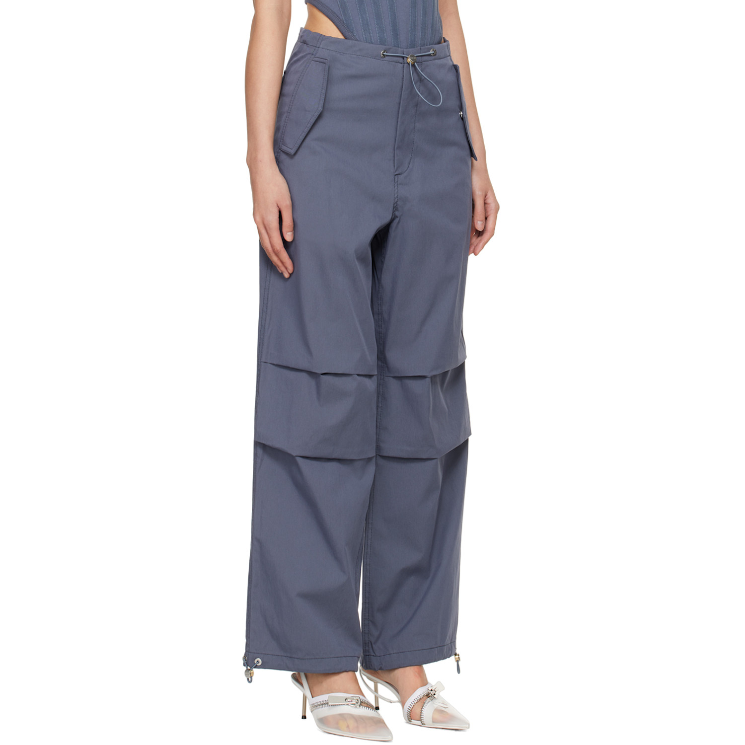  Dion Lee Gray Parachute Trousers 