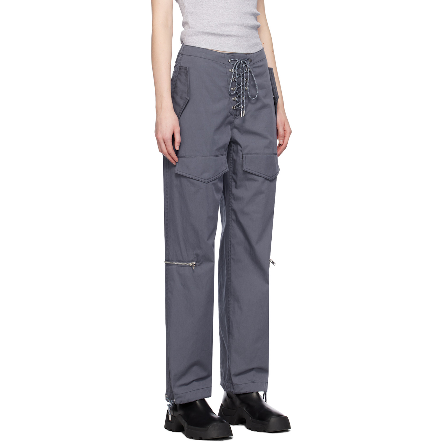  Dion Lee Gray Hiking Pocket Trousers 