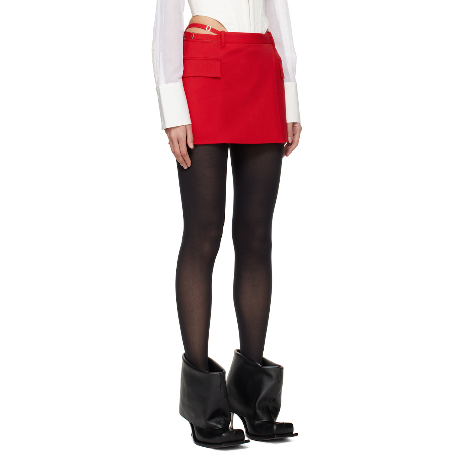  Dion Lee Red Lingerie Miniskirt 