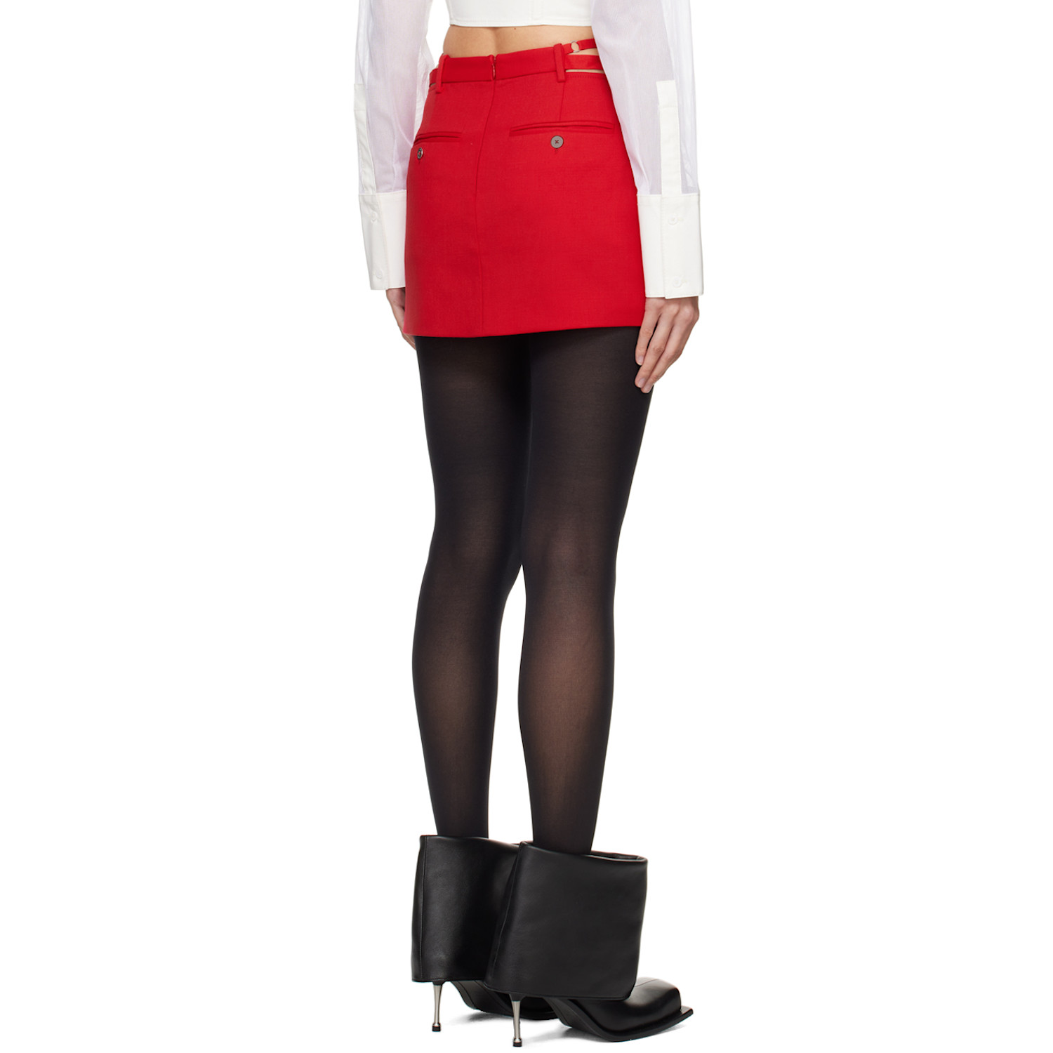  Dion Lee Red Lingerie Miniskirt 