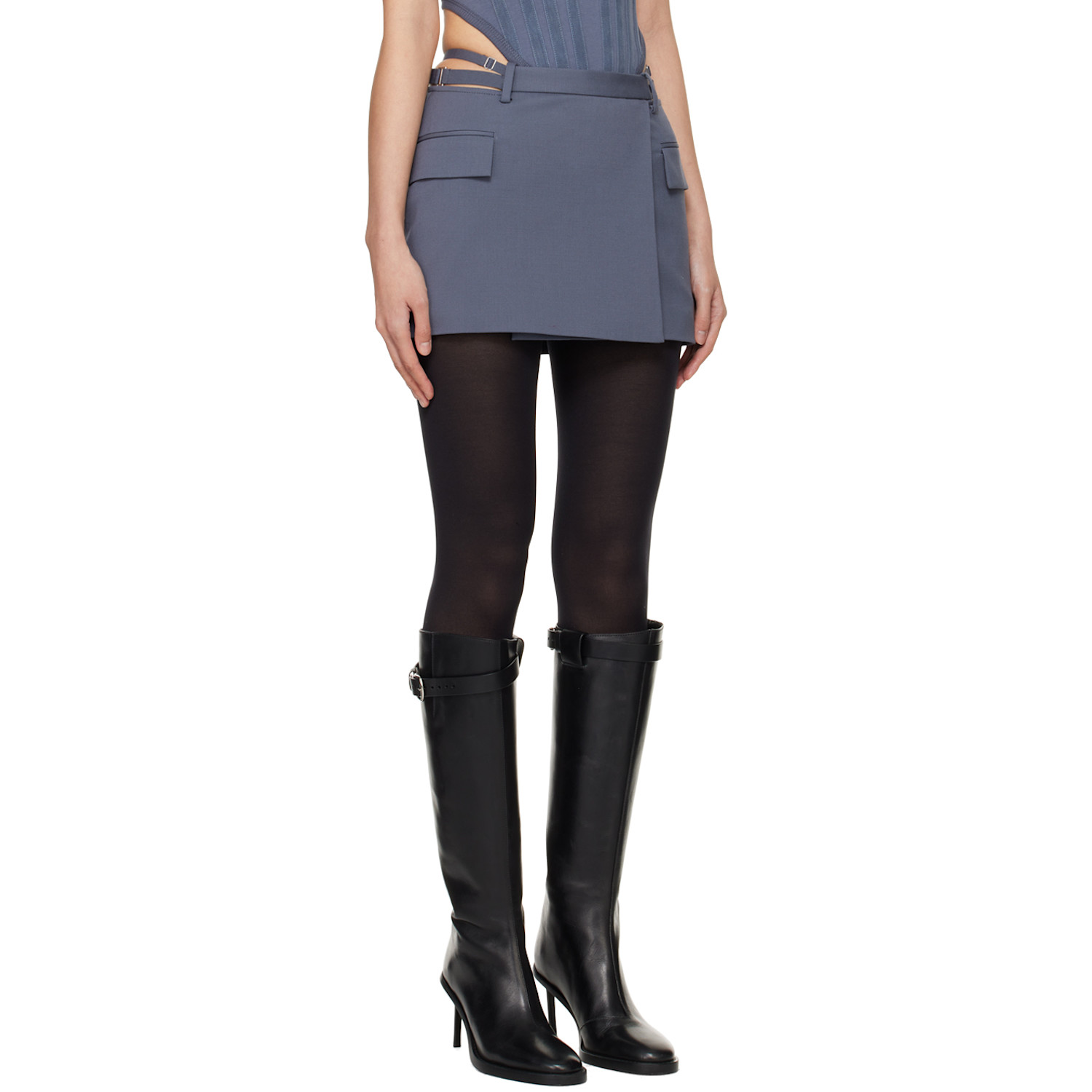  Dion Lee Gray Lingerie Miniskirt 