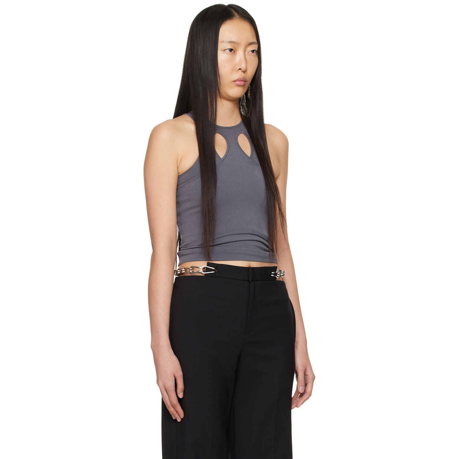  Dion Lee Gray Mobius Loop Tank Top 