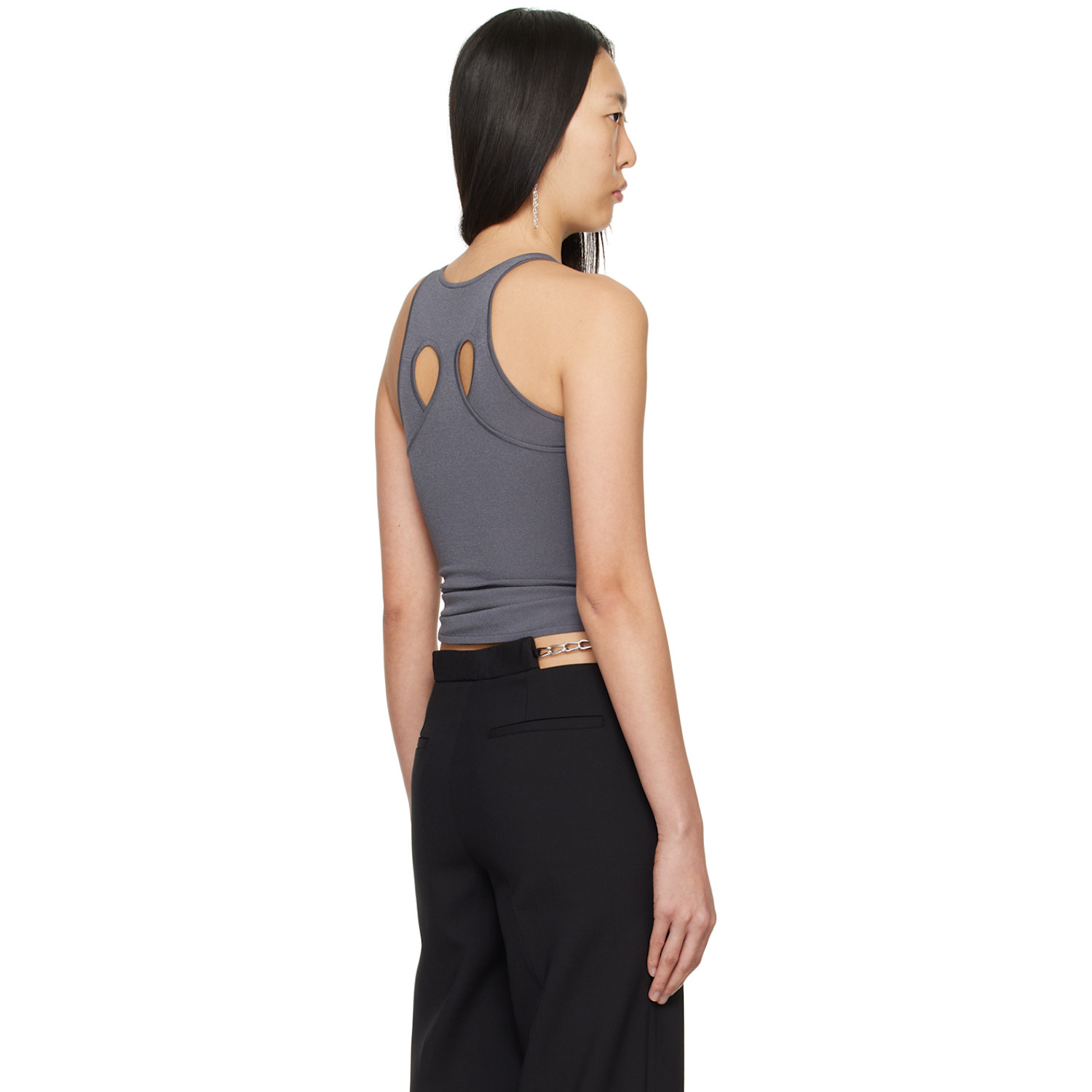  Dion Lee Gray Mobius Loop Tank Top 