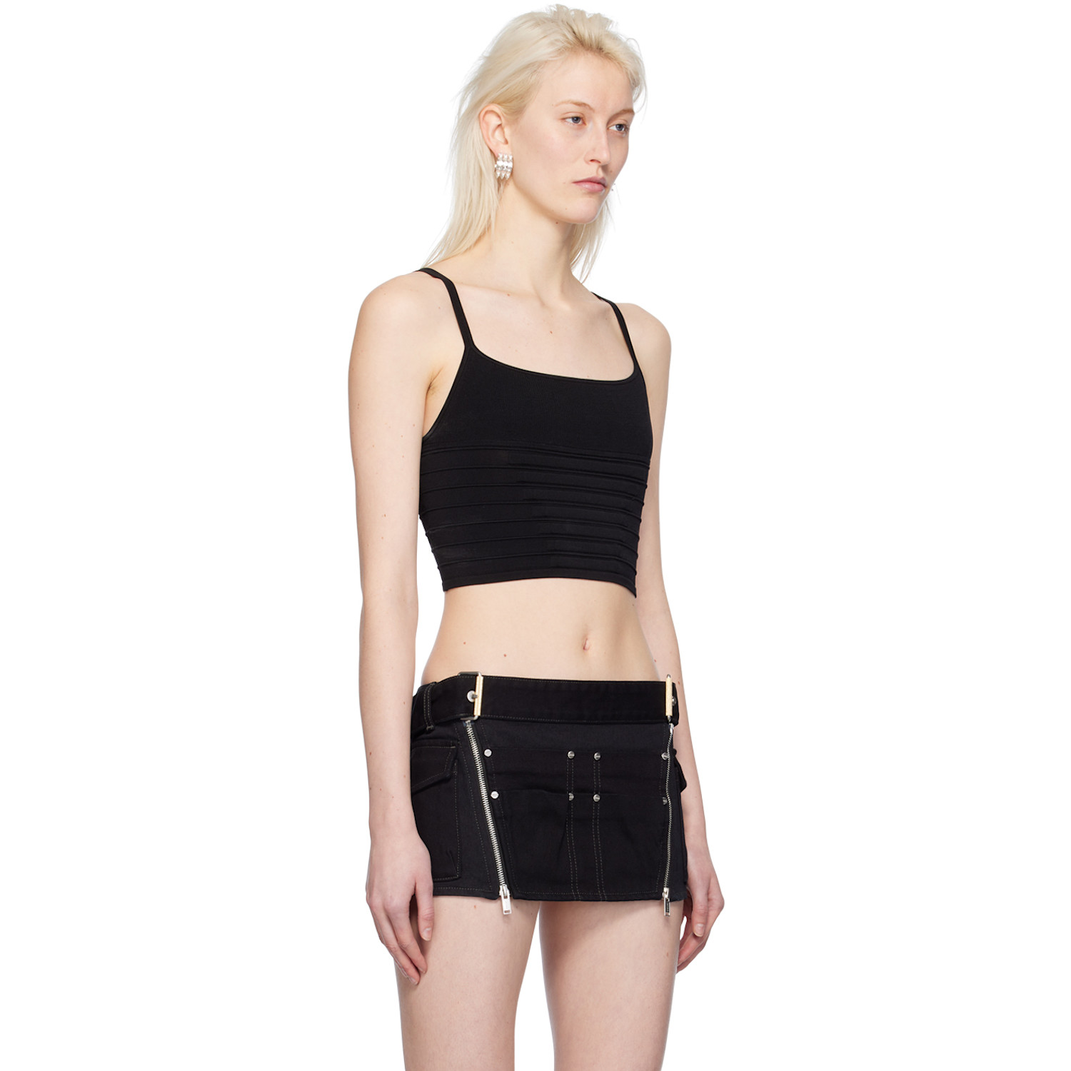  Dion Lee Black Ventral Compact Tank Top 