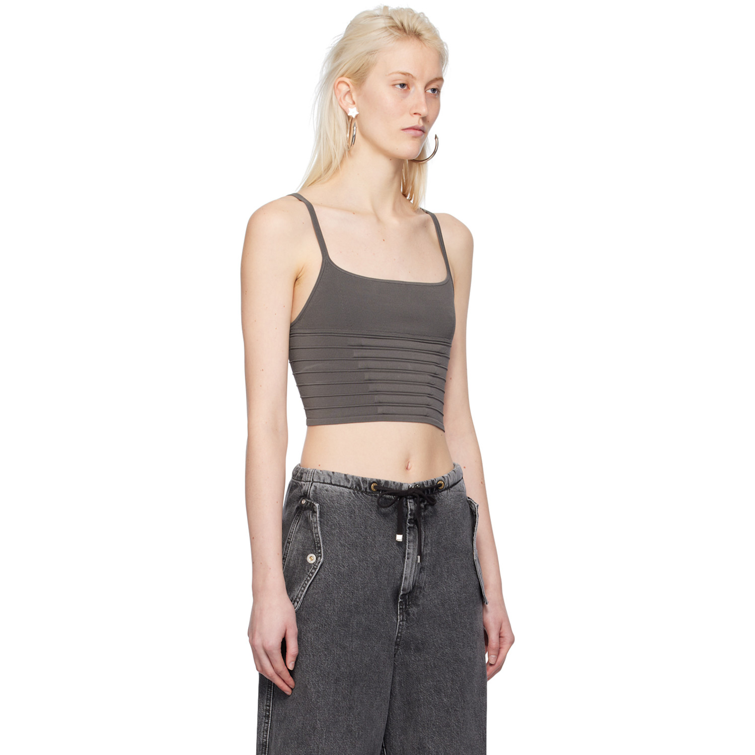  Dion Lee Khaki Ventral Compact Tank Top 