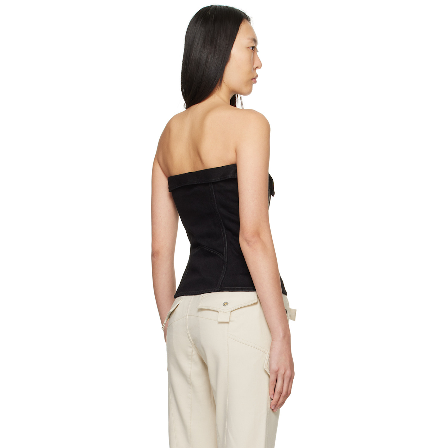  Dion Lee Black Biker Denim Camisole 