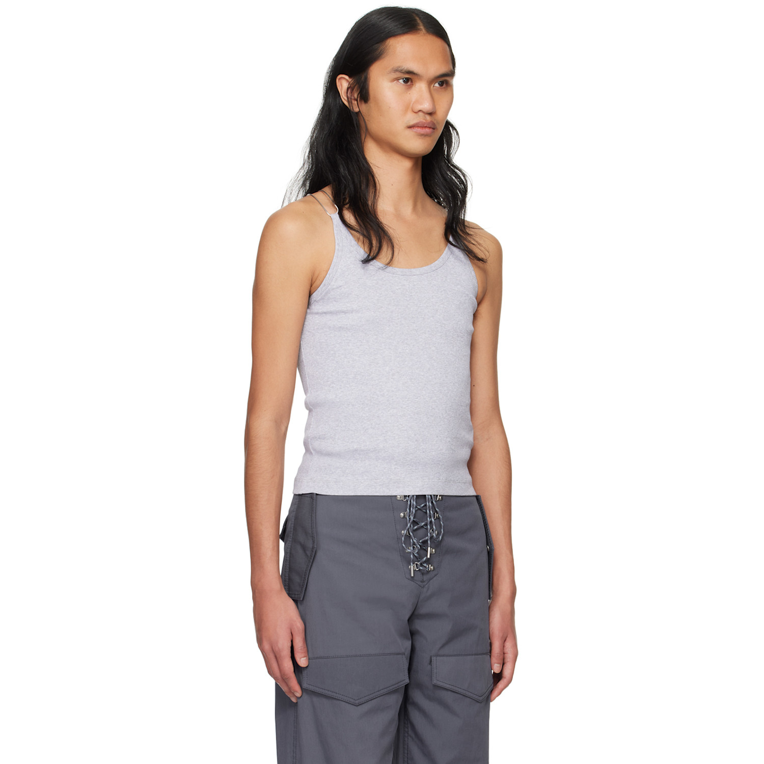  Dion Lee Gray Wire Strap Tank Top 