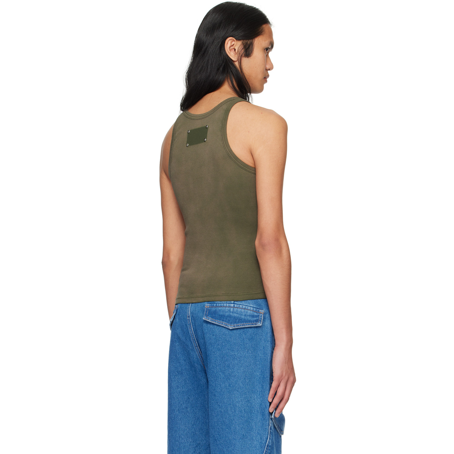  Dion Lee Khaki Sprayed Rivet Tank Top 