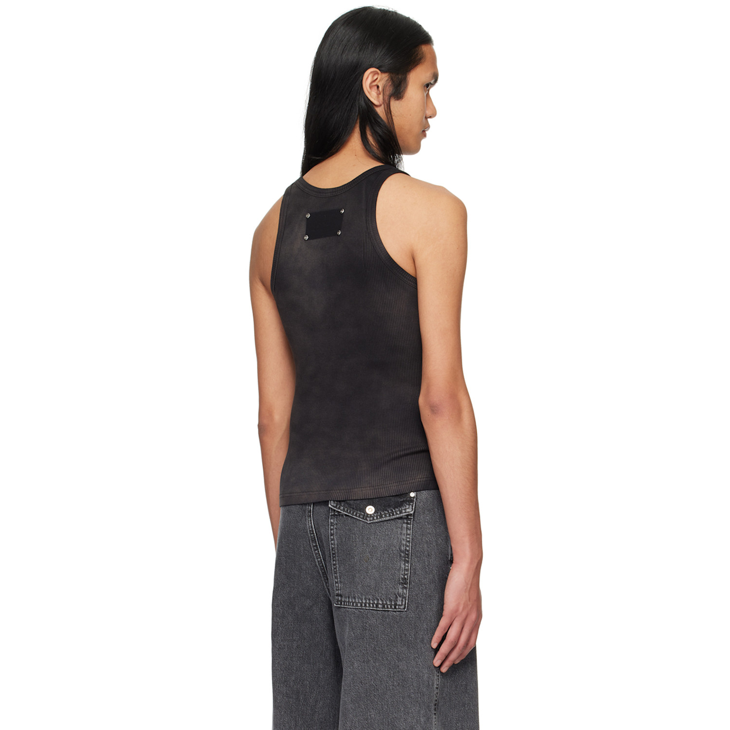  Dion Lee Black Sprayed Rivet Tank Top 