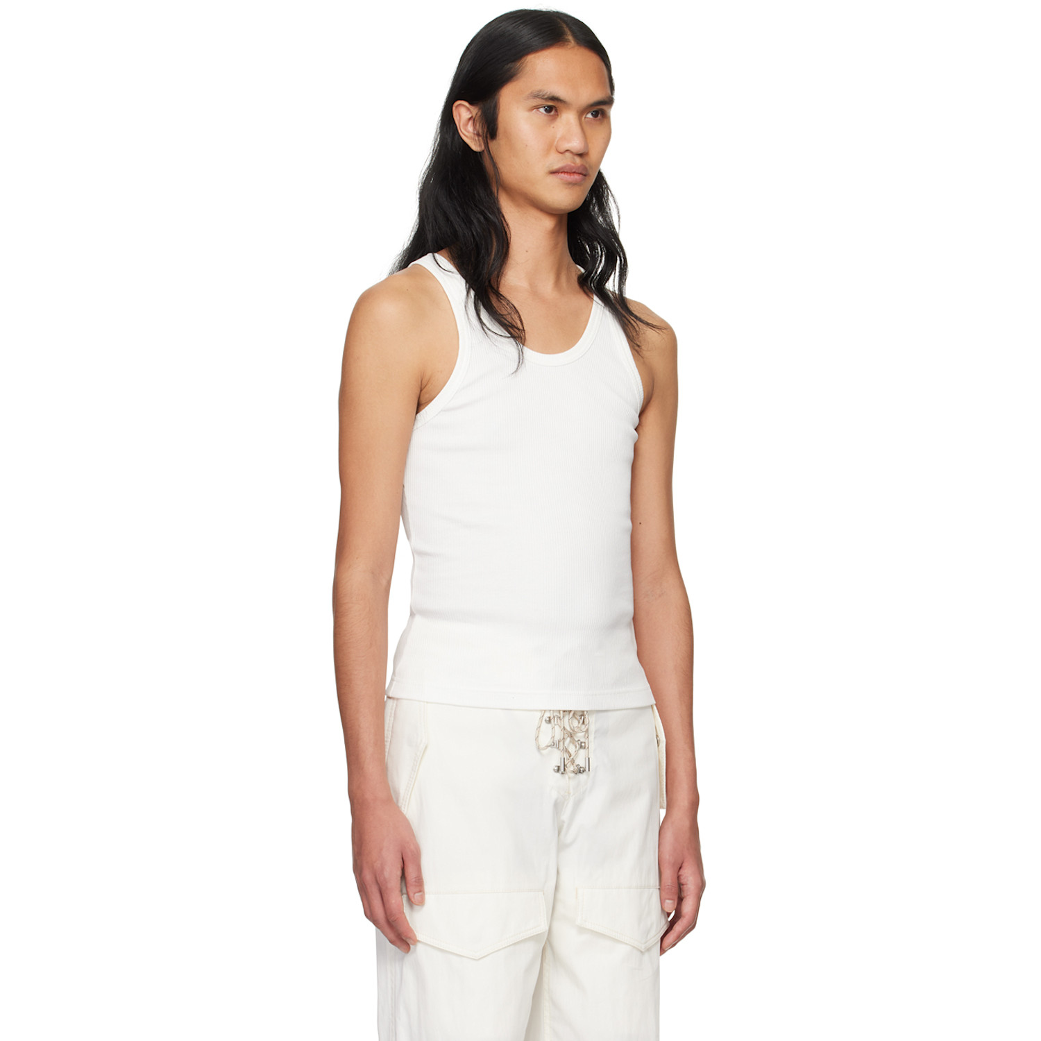  Dion Lee White Rivet Tank Top 