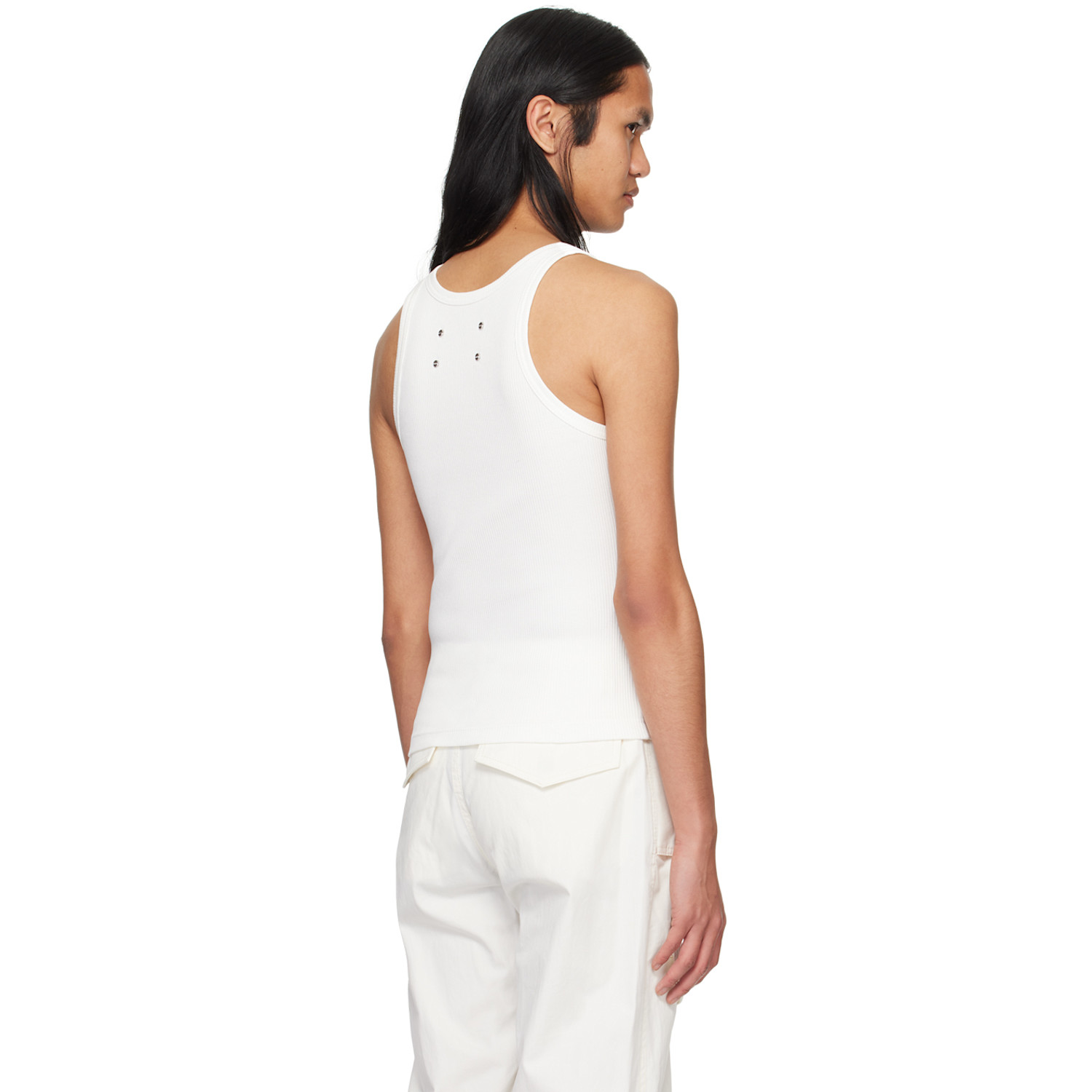  Dion Lee White Rivet Tank Top 