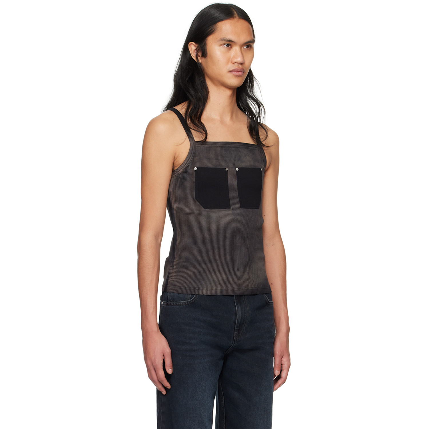  Dion Lee Black Rivet Pocket Tank Top 