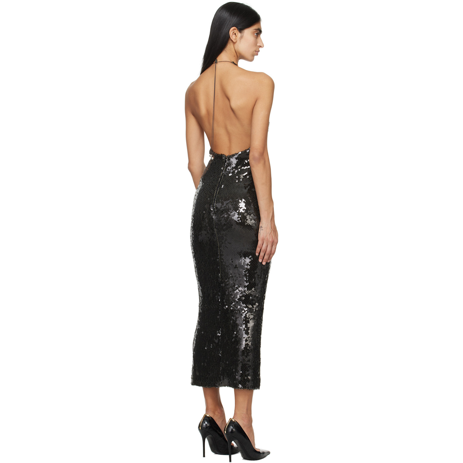  16arlington Black Sola Midi Dress 