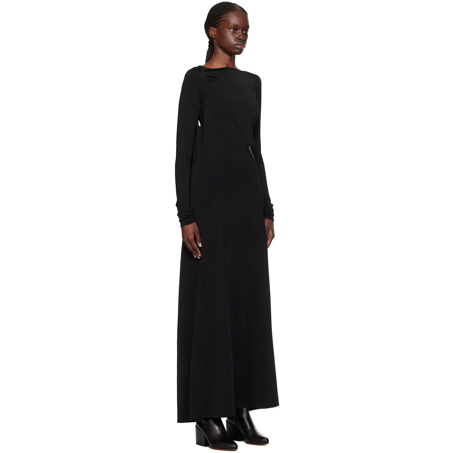  Paris Georgia Black Drape Maxi Dress 