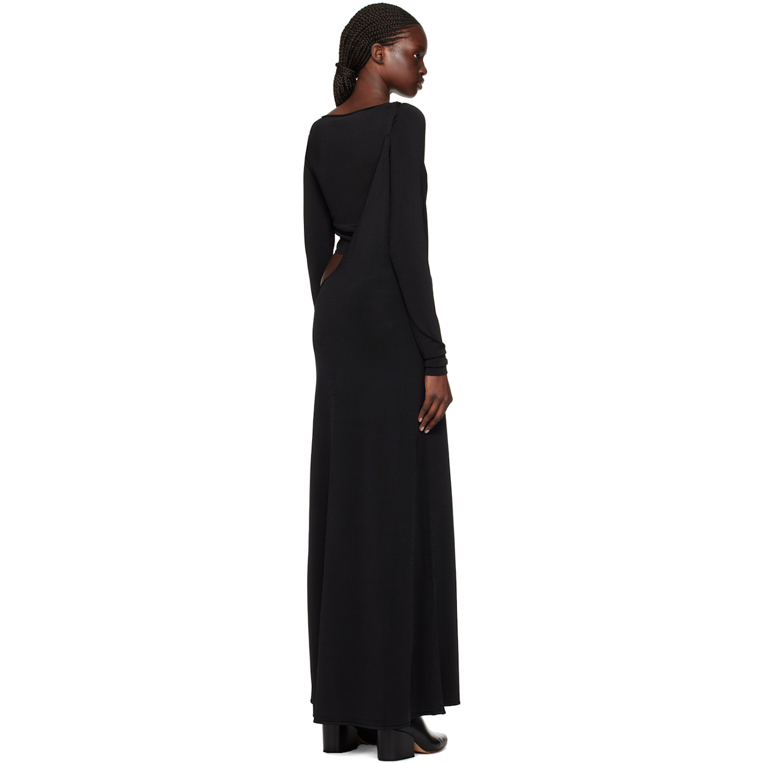  Paris Georgia Black Drape Maxi Dress 