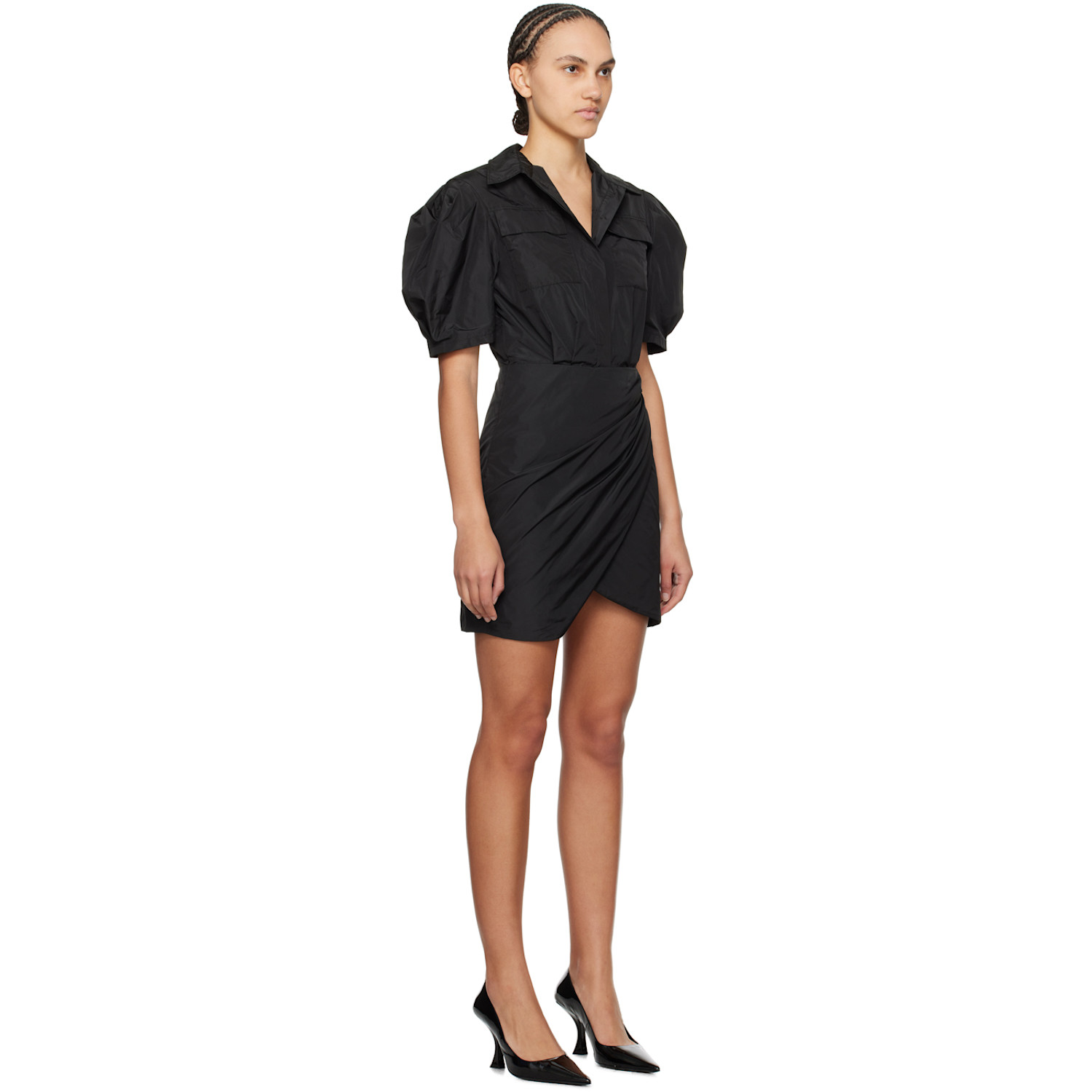  Msgm Black Balloon Minidress 