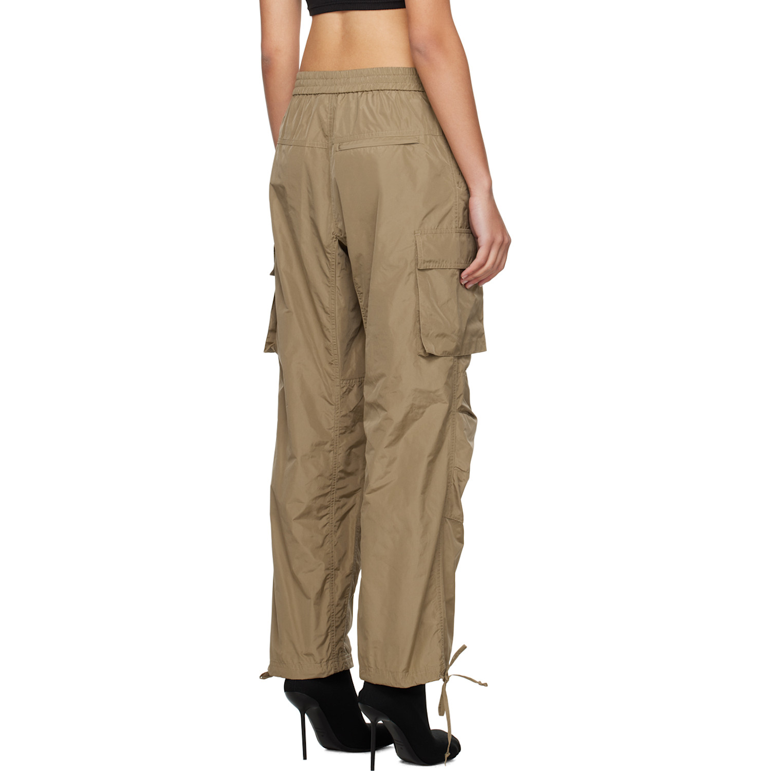  Msgm Khaki Drawstring Cargo Pants 