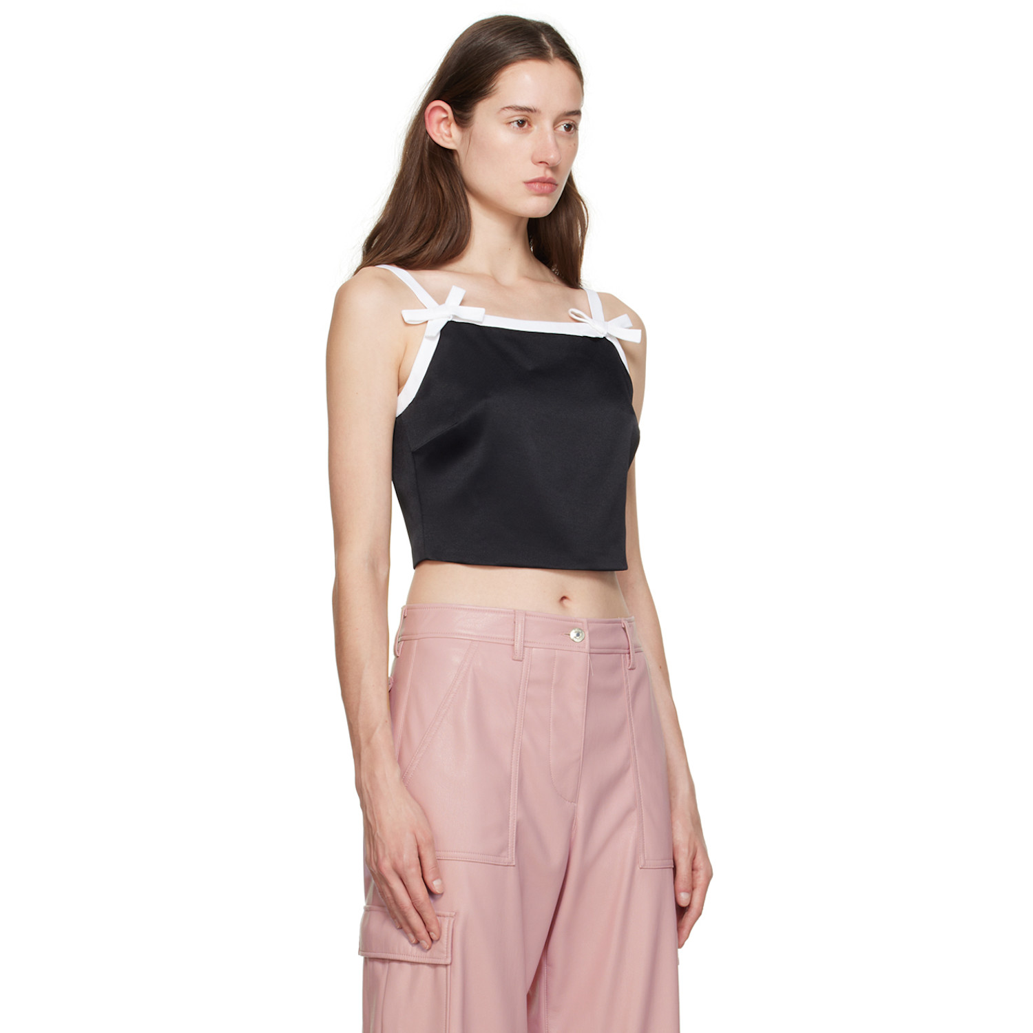  Msgm Black Bow Camisole 