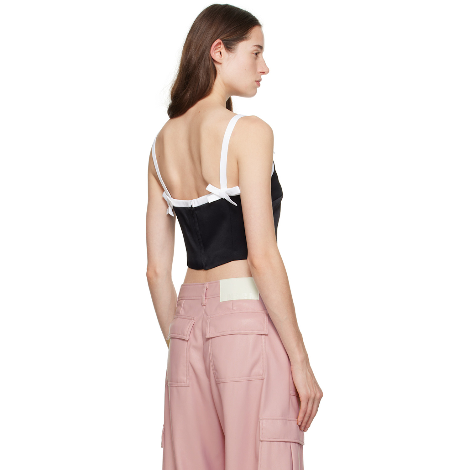  Msgm Black Bow Camisole 