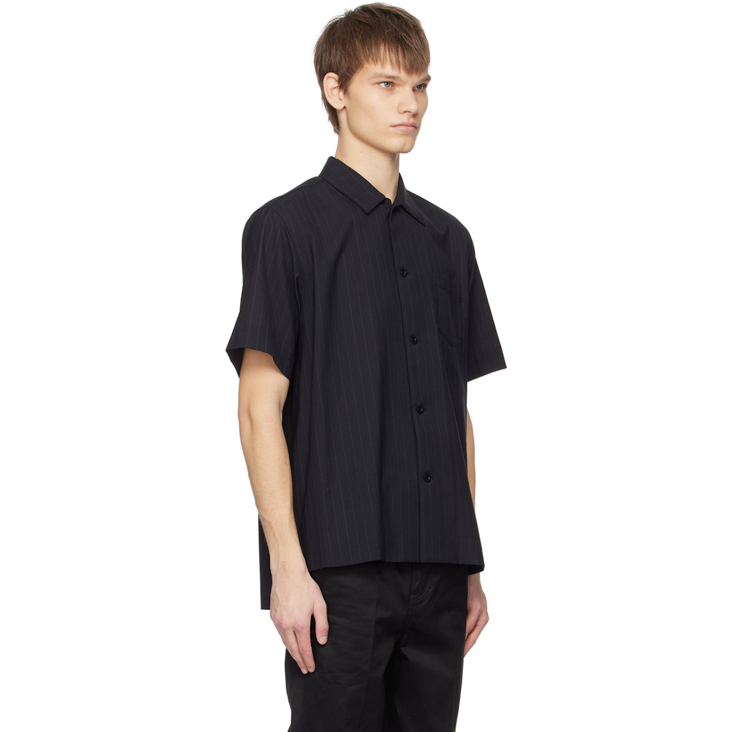  Sacai Navy Stripe Shirt 