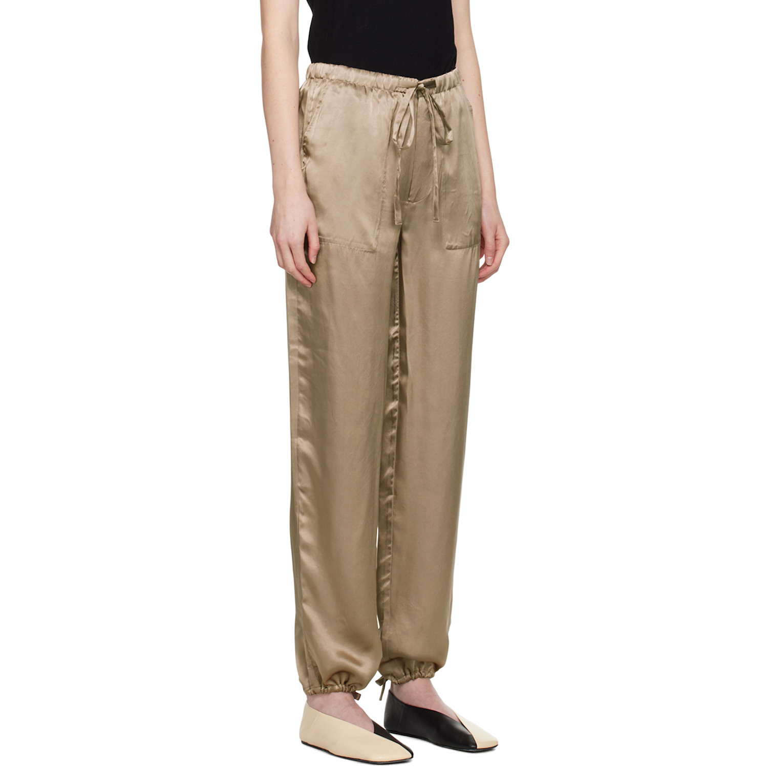  6397 Beige Drawstring Reversible Trousers 