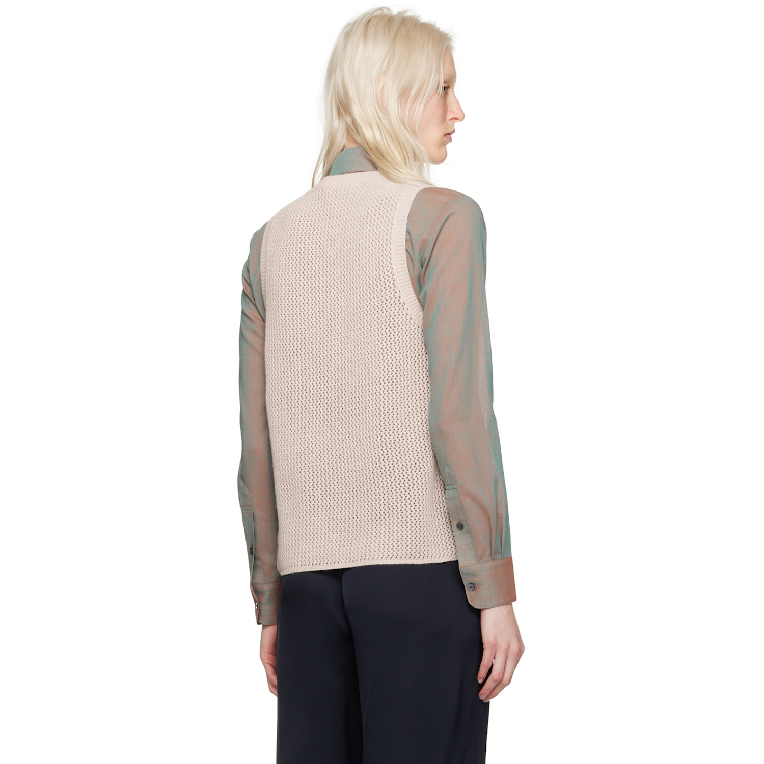  6397 Pink Semi-sheer Vest 