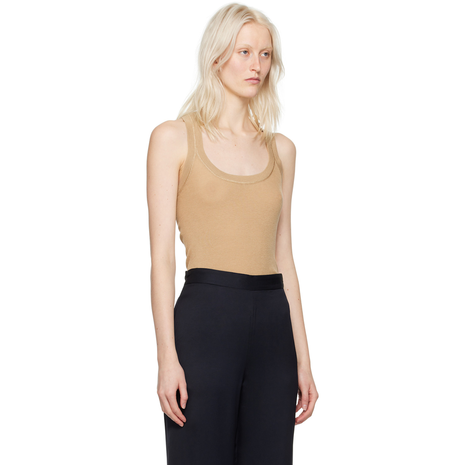  6397 Beige Skinny Tank Top 