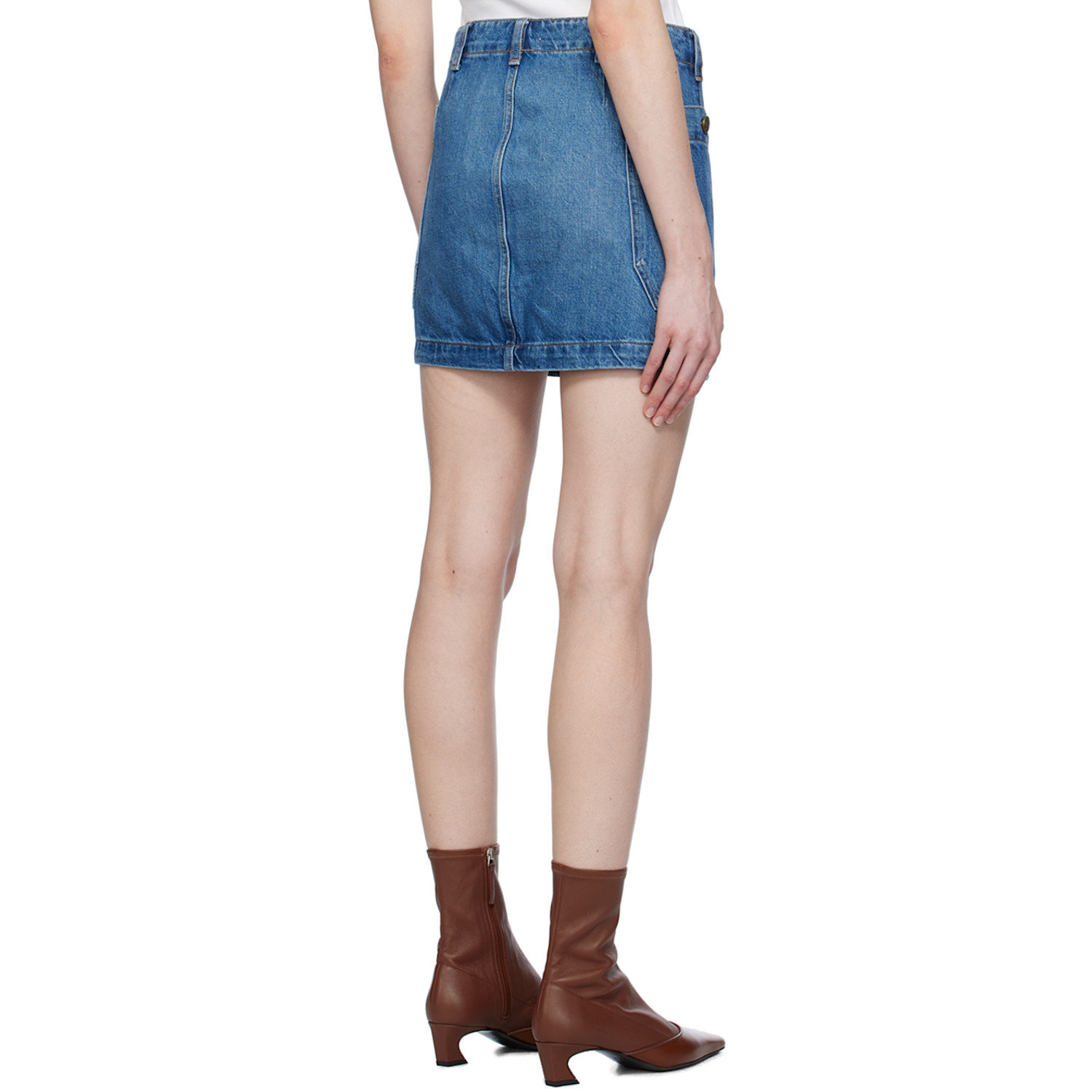  Frame Blue Cargo Denim Miniskirt 