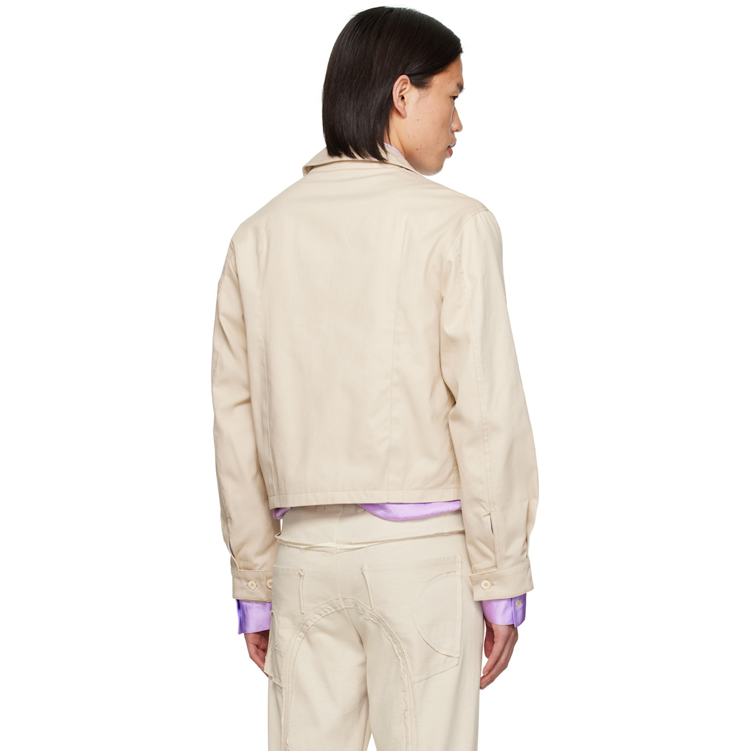  Edward Cuming Beige Spread Collar Jacket 