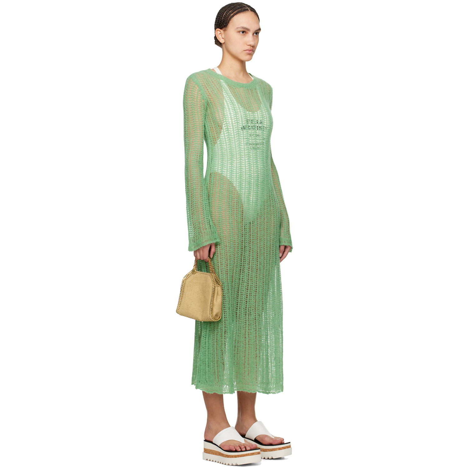  Stella Mccartney Green Airy Maxi Dress 